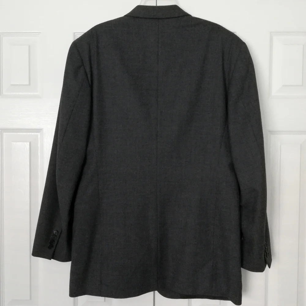 Bachrach Charcoal Gray Wool Sport Coat Size 46 Long